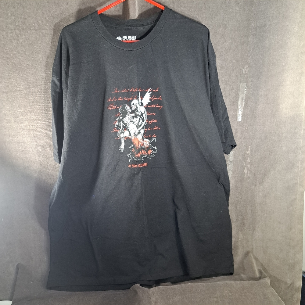 Any Means Necessary Lovers Black White Red Graphic Tee NEW 3XL OOP